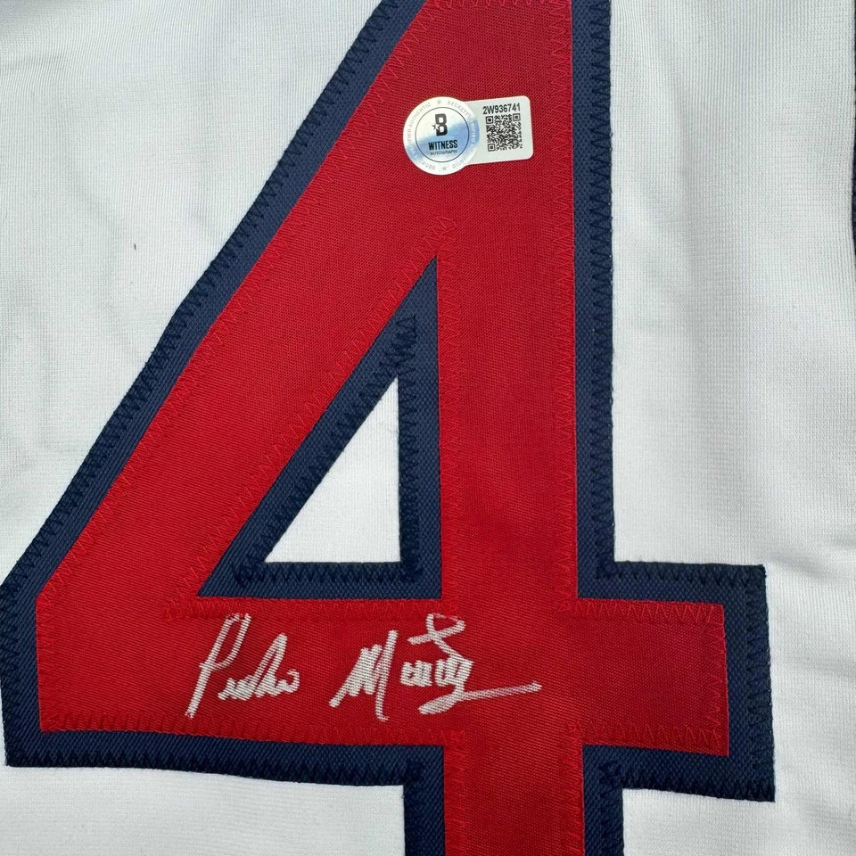 Autographed/Signed Pedro Martinez Boston White Baseball Jersey Beckett BAS COA - Image 3 of 4