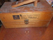 Vintage General Electric Large SHOE POLISHER KIT MODEL 52031 Wooden Box