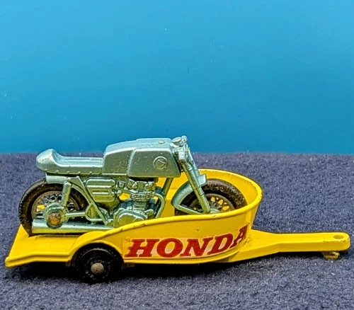 Vintage Matchbox No. 36 Honda Cycle w/Trailer Lesney - England 👀🎁 SHIPS FREE!