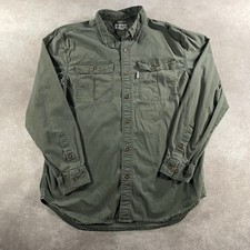 Carhartt Olive Green Soft Workwear Relaxed Fit Long Sleeve Button Up