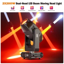400W 2-Head LED Stage Lighting 36Prism Gobo Moving Head DJ Disco DMX Beam Light
