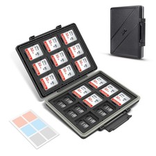  High Capacity 54 Slots Memory Card Case for 36 Micro SD and 18 SD Cards wit...