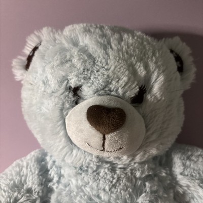 BAB Build a Bear 2013 Light Blue & Brown With Hearts Teddy Bear