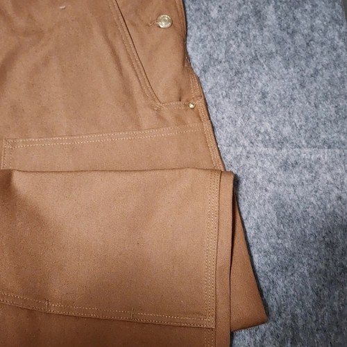 Carhartt Duck Bib Overalls Men's 44x32 Brown Canvas Double Knee Hammer Loop NWT - Picture 6 of 15