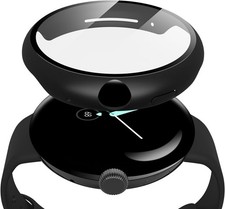 2 Pack Hard PC Case with Screen Protector for Google Pixel Watch 41mm, Black