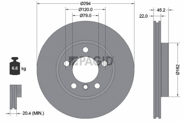 2X Bremsscheibe Pagid 55778NC FüR Mini Countryman R60 Paceman R61 Cooper ALL4-image