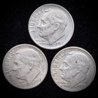 90% Silver - Pre-1965 Roosevelt Dime - 3 Dimes - Circulated Condition - M2-1