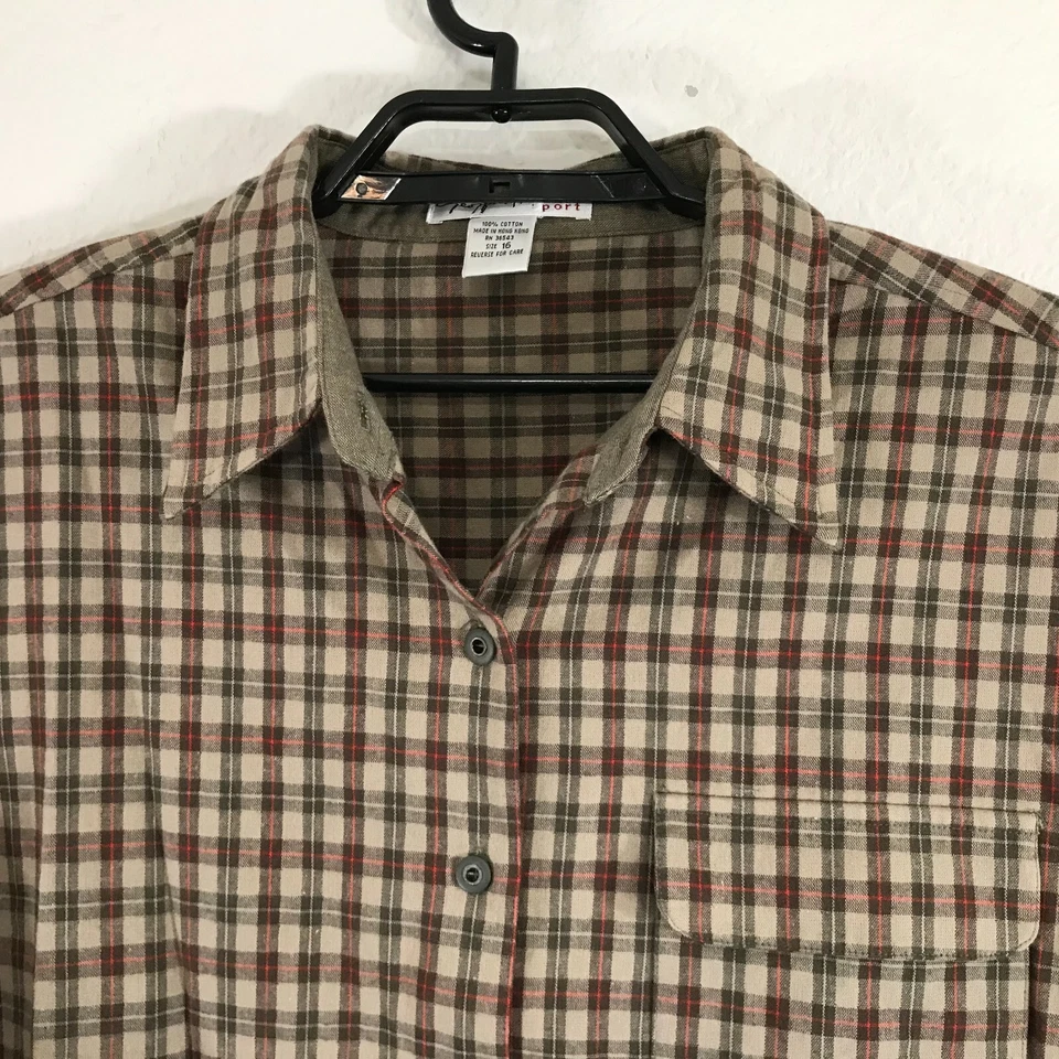 Camisa esportiva vintage anos 90 Geoffrey Beene 16 celeiro trabalho pesado xadrez ao ar livre - Imagem 4 de 4