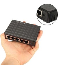 New Black Fast Ethernet 10//100Mbps Network Switch Desktop RJ45 Adapter 5 Port GR