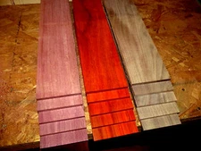 15 PIECE MULTIPAK THIN EXOTIC PURPLEHEART, PADAUK, WALNUT 12" X 3" X 1/8"