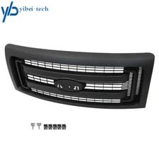 For 2009-2014 Ford F-150 Truck Front Upper Grille Grill Matte Black DL3Z-8200-CA