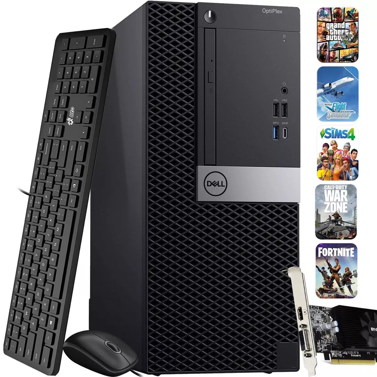 HP RGB Gaming PC Desktop – Intel Core i7 6th Gen | 16GB DDR4 Ram | 1TB SSD  | NVIDIA GTX 1050 Ti 4GB DDR5 | Dual New 24 Inch Monitors | Windows 10 Pro