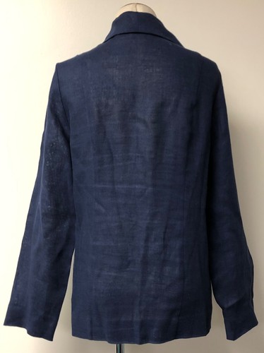 CHAQUETA DELANTERA SU ZEN PIZARRA AZUL MANGA LARGA LAGENLOOK CON CUELLO BOTÓN CON BOLSILLOS M - Imagen 3 de 6
