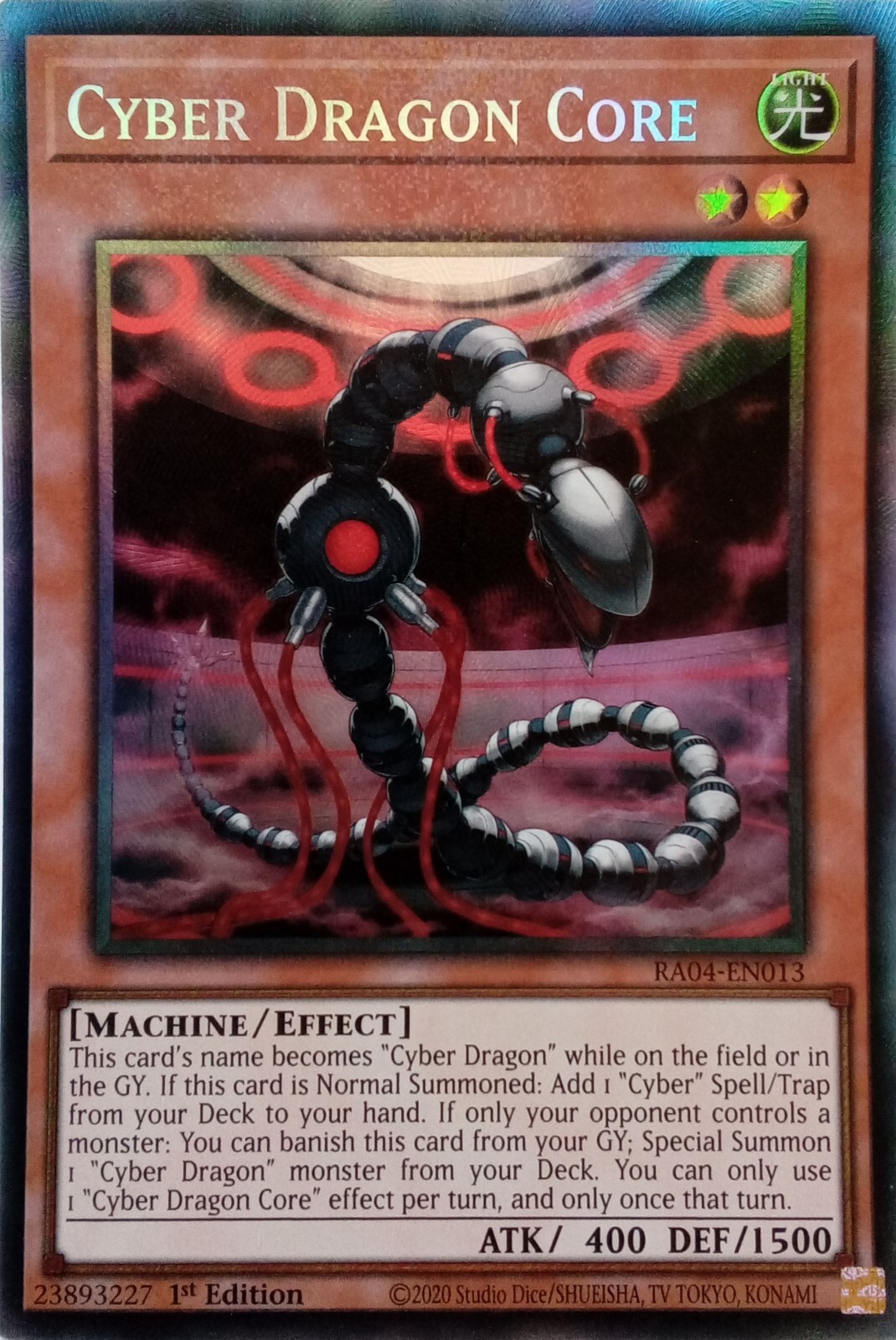 Cyber Dragon Core 1st Edition Collector's Rare YuGiOh Card RA04-EN013