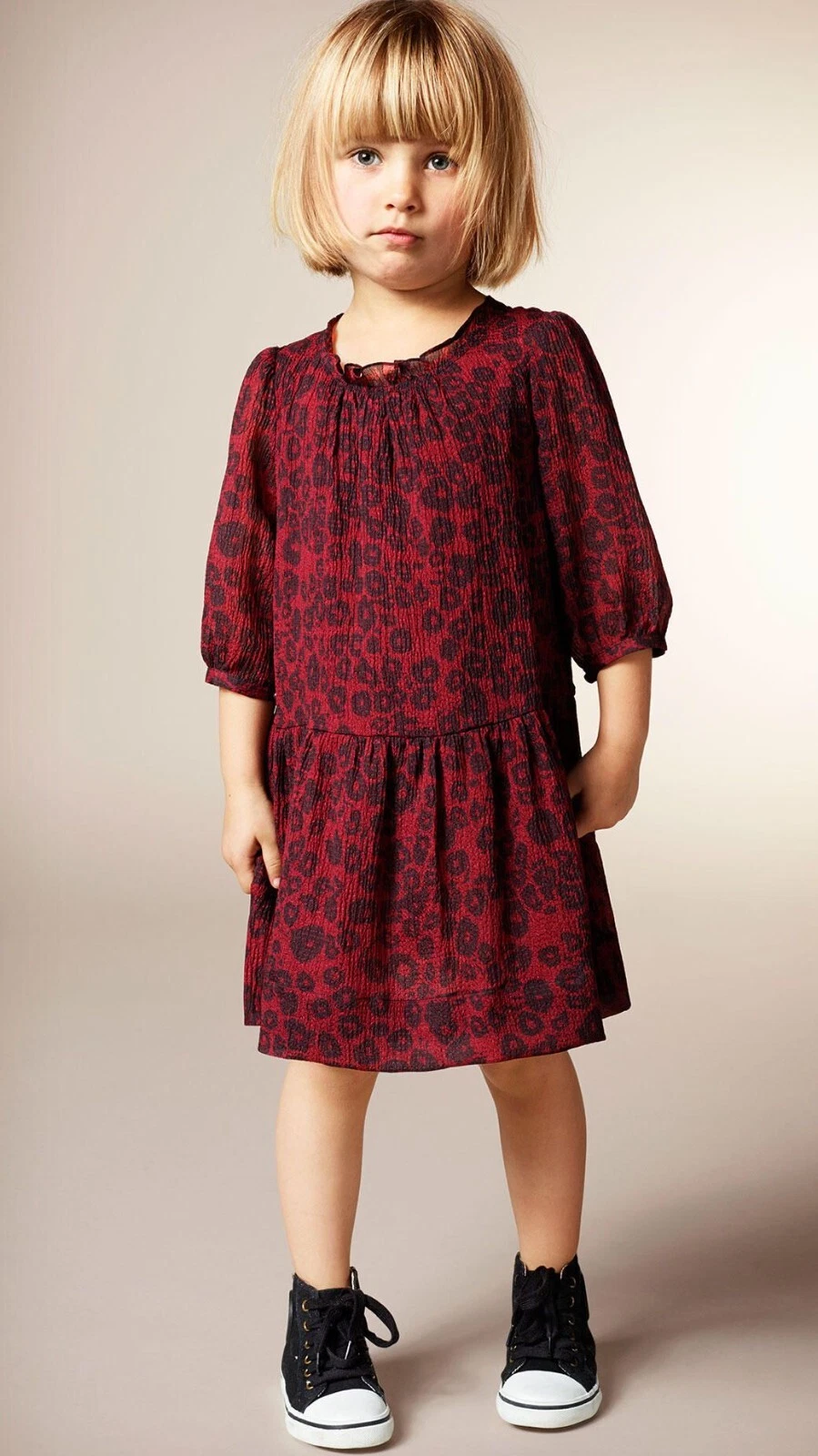 Abito Burberry ragazza Tais stampa leopardata seta in chiaro gioventù 8 anni 8 rt $249