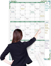 Large Dry Erase Calendar for Wall - Undated 3 Month Wall Calendar, 28" X 40", Er
