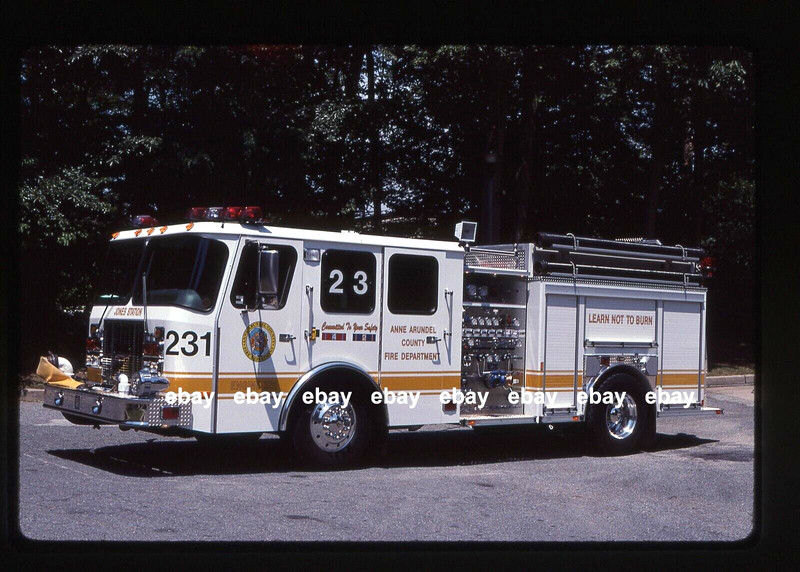 Anne Arundel County MD 1999 Emergency One pumper Fire Apparatus Slide