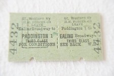 Ealing Broadway to Paddington GWR Railway Train Ticket