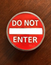 Round Do Not Enter Sign Funny Joke Road Street Sign Unisex Men  s Belt Buckle