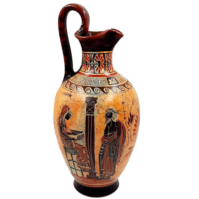 Greek Oinochoe 36cm, Aegeus with Pythia,God Apollo with God Hermes