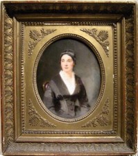 Henry James Brown (American 1811 -1855) Portrait miniature of a young noble lady