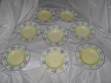 Lot 8 Gibson Housewares Bella Ceramica 9" Floral Coup Soup Cereal Bowl