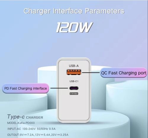 Cargador USB y Cable USB C para Redmi ,120W 6A Turbo C carga superapida - Imagen 6 de 7