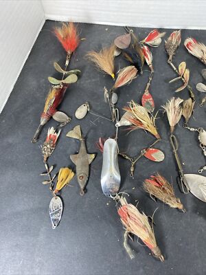 Lot Of 30 Plus Rare Vintage Early Fishing Lures Spinners | eBay
