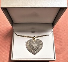 2.0 CARAT DIAMONDS HEART PENDANT BRAND NEW GOLD OVER BRASS, RETAIL PRICE 600 1
