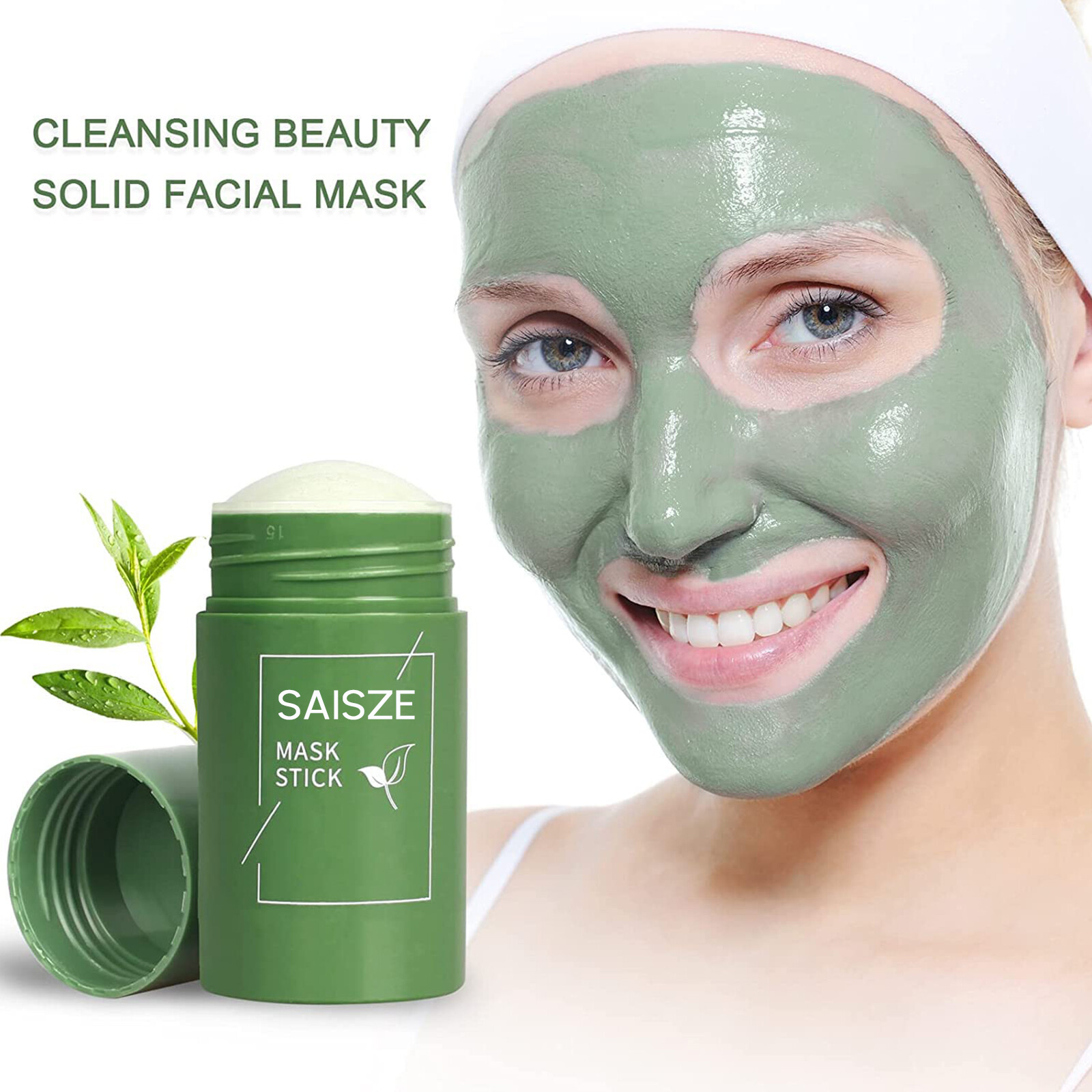 Green Tea Clay Cleansing Mask Stick Facial Deep Purifying Acne