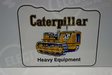 NOS CATERPILLAR DEALER PARTS DEPARTMENT DIE CUT Sign Rare LATE 70's 80's ENAMEL 
