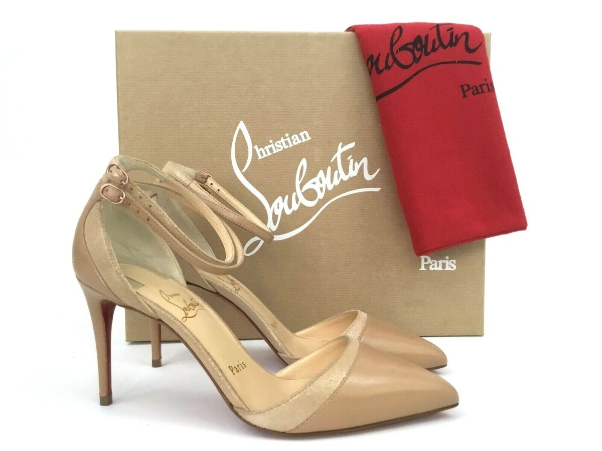 ルブタン 36 Sz. 36 Christian Louboutin Uptown Ankle Double Strap Nude