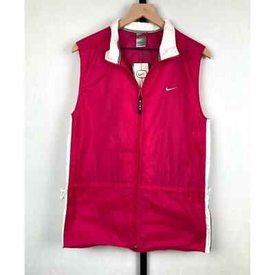 Nike Lightweight Adjustable Gilet Vest L Pink Full Zip Windbreaker