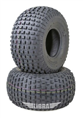 Set 2 of ATV Tires 22x11-8 22x11x8 FREE COUNTRY 4PR Dimple Knobby