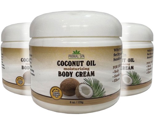 COCONUT OIL Body CREAM With Vitamin E Dry Skin Moisturizer Crema Hidratante 3-Pk - 第 1/3 張圖片