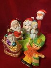 7 PCs Vintage Christmas Ornament Santa Glass Porcelain Plastic Estate Find — photo 1
