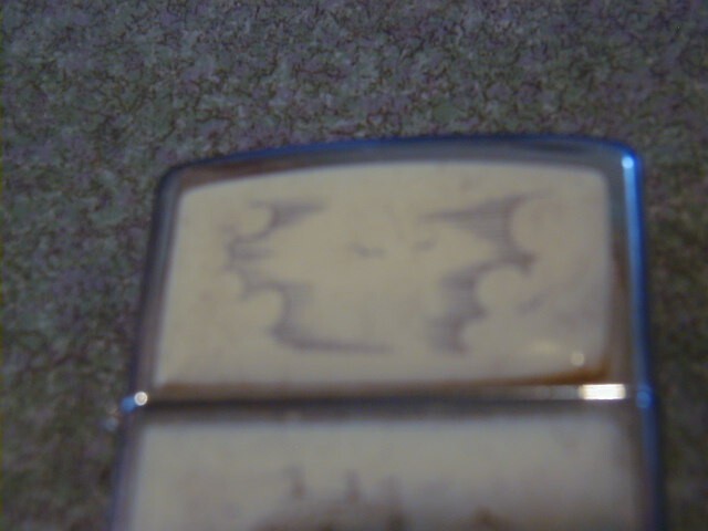 VINTAGE USED AS IS 1984 SHIP SCRIMSHAW ZIPPO WORKS GOOD 80 PERCENT
