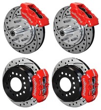 Wilwood Disc Brake Kit65-69 Ford Mustang11 Drilled Rotorsred Calipers Wilwood Disc Brake Kit65-69 Ford Mustang11 Drilled Rotorsred Calipers