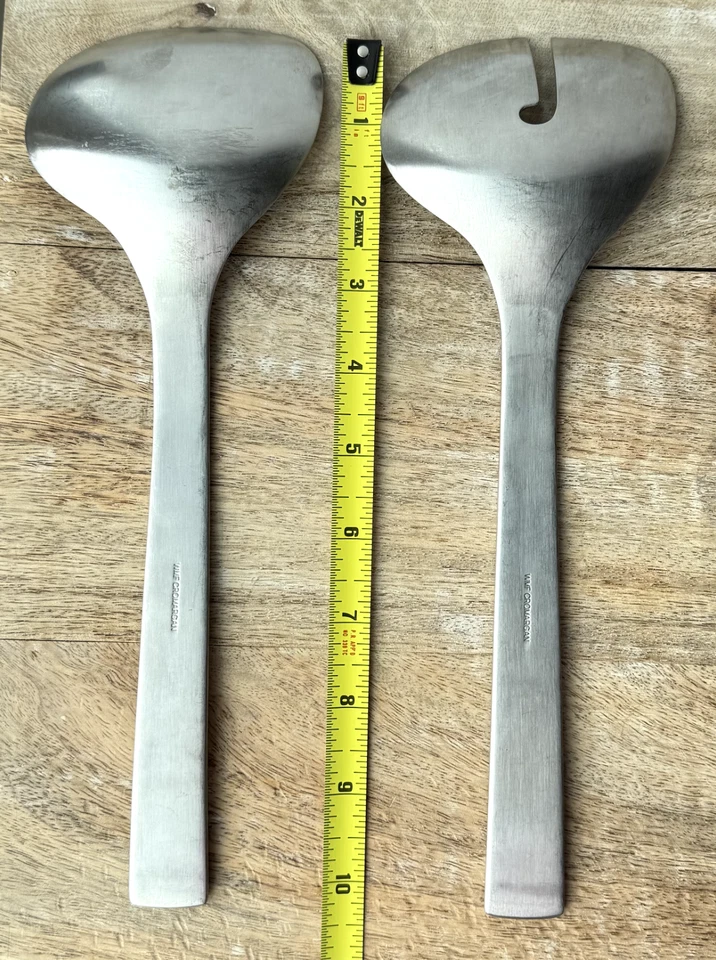 WMF Cromargan Heavy Stainless Steel Salad Serving Spoon Fork Vintage 10" - Image 4 of 4