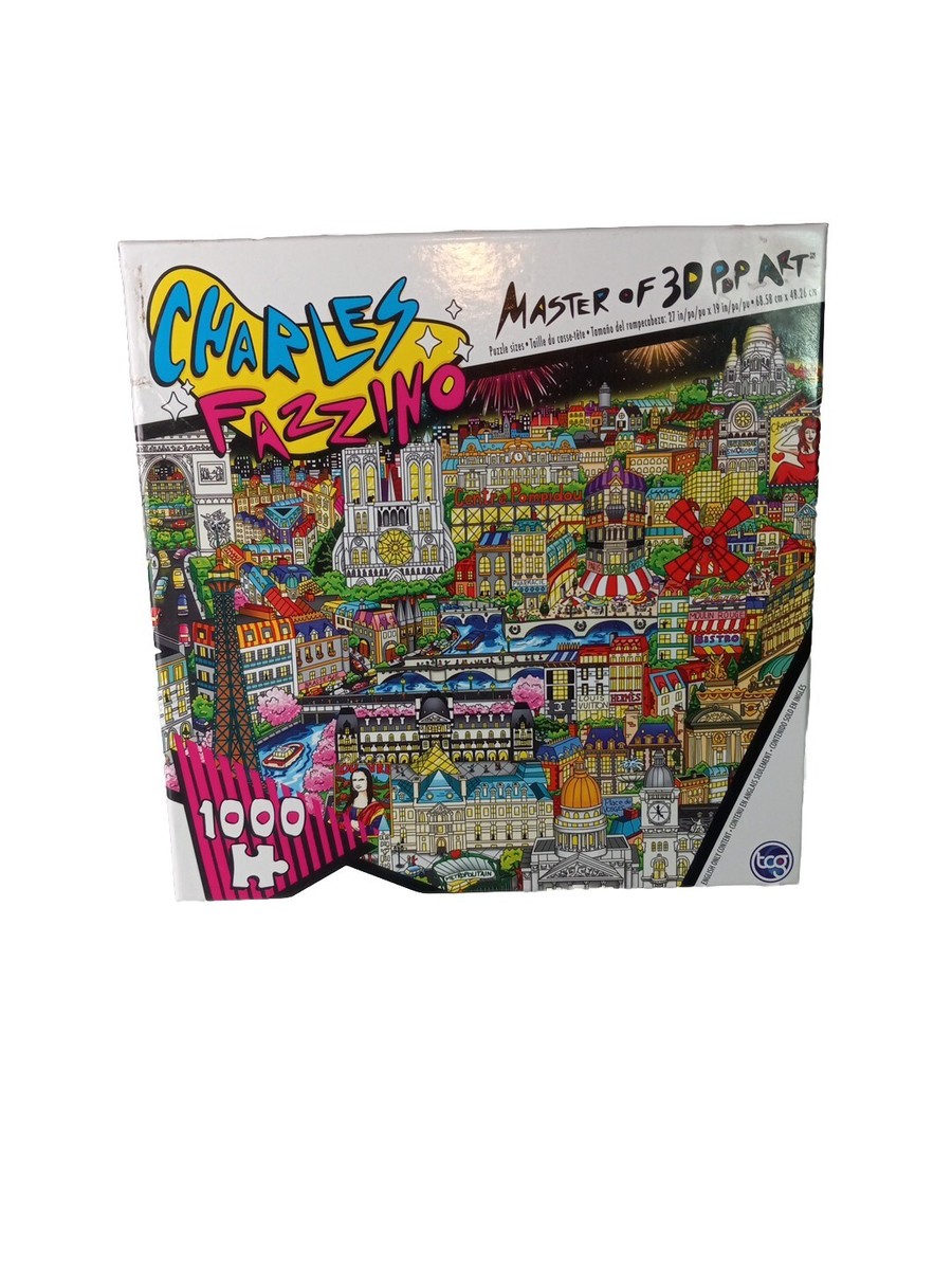 Charles Fazzino 3D Pop Art 1000pc Puzzle 'Les Attractions