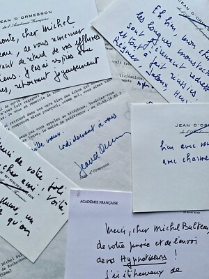 (French Academy) Jean d ORMESSON 10 Letters to Michel BULTEAU 84/88 (TOULET)