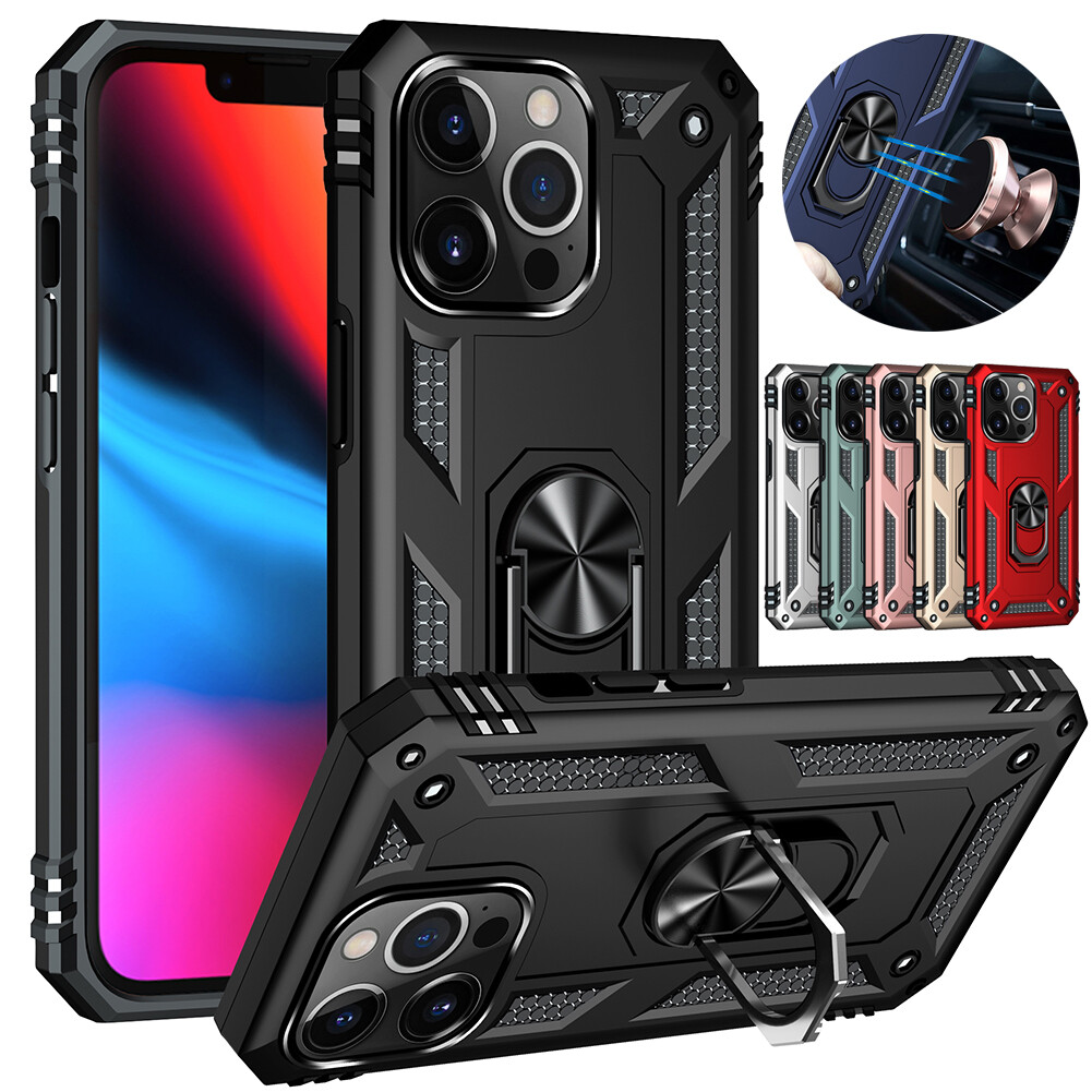Magnetic Ring Stand Shockproof Cover for iPhone 13 12 Mini Pro Max Phone Case with Premium Protection