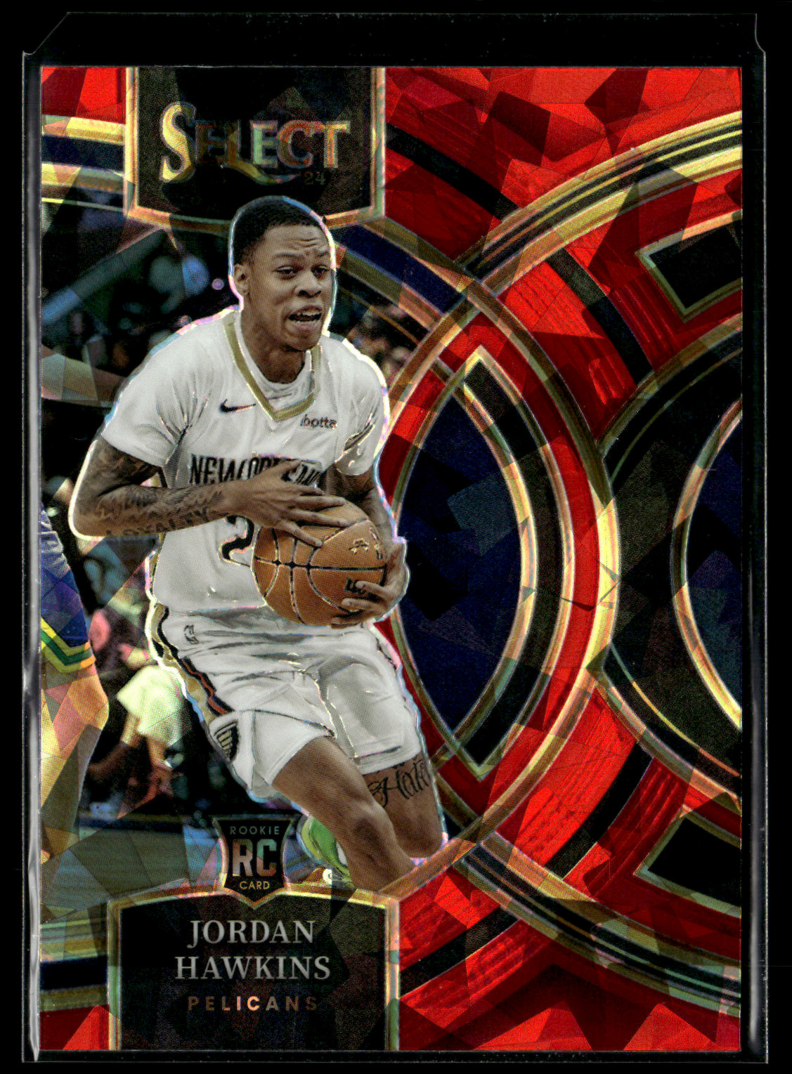 Jordan Hawkins 2023-24 Panini Select Red Cracked Ice Premier #124 RC