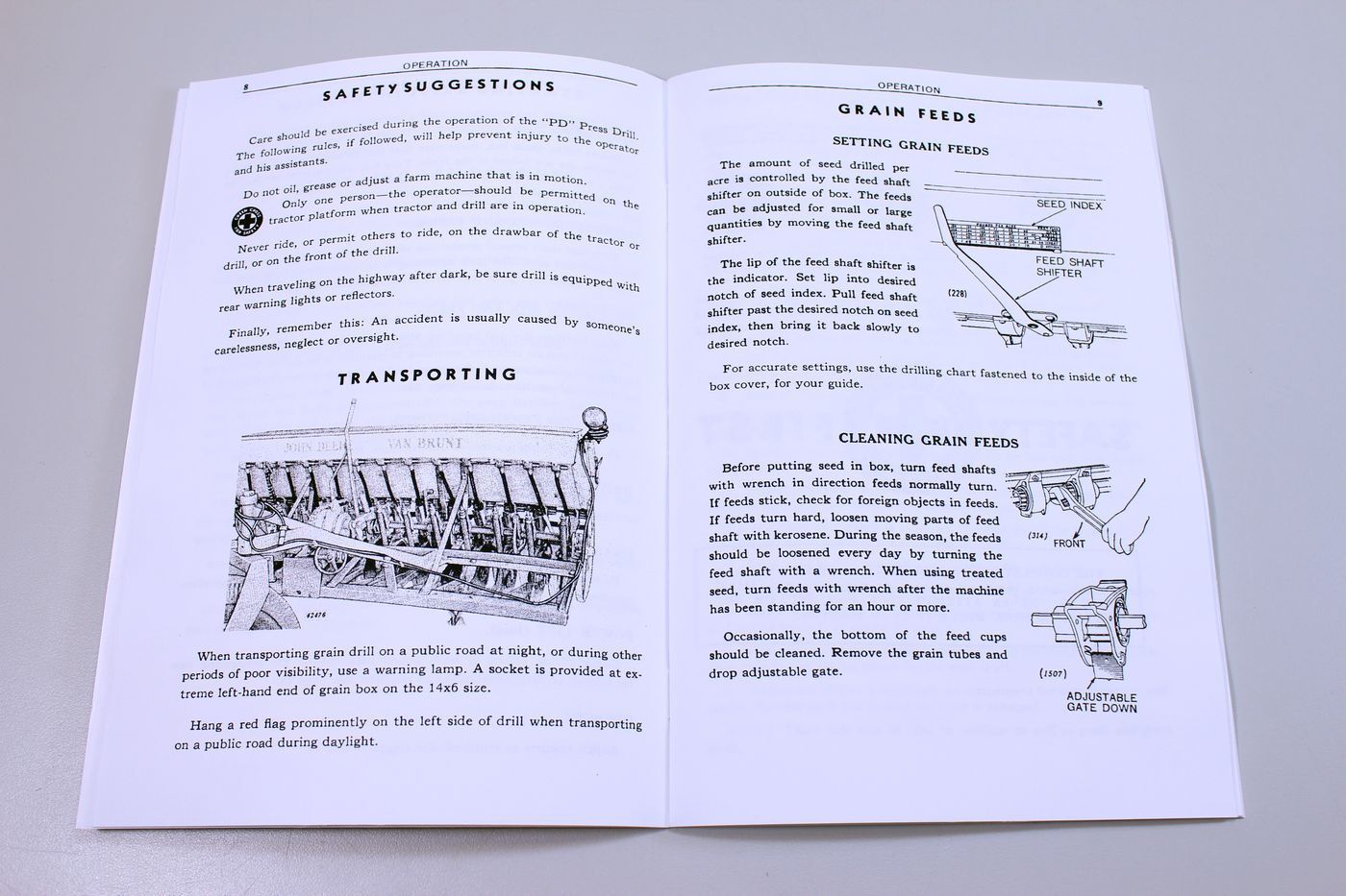 John Deere Van Brunt Grain Drill Seed Chart