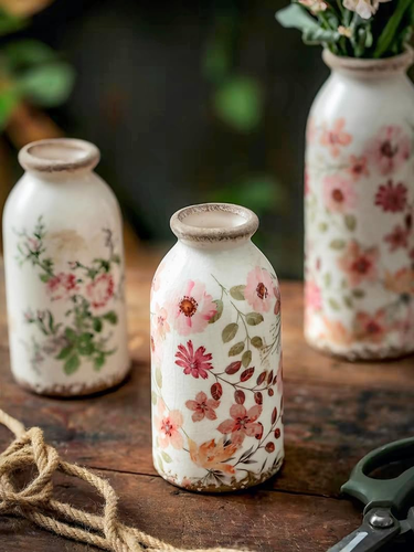 Vintage Ceramic Small Vase, Farmhouse Rustic Décor, Home Decorative Vase for You