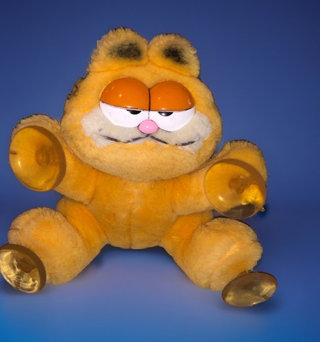 Dakin Vintage 1981 Plush Garfield Window Cling 8” Suction Smirk Smile Half Eyes - 第 1/5 張圖片