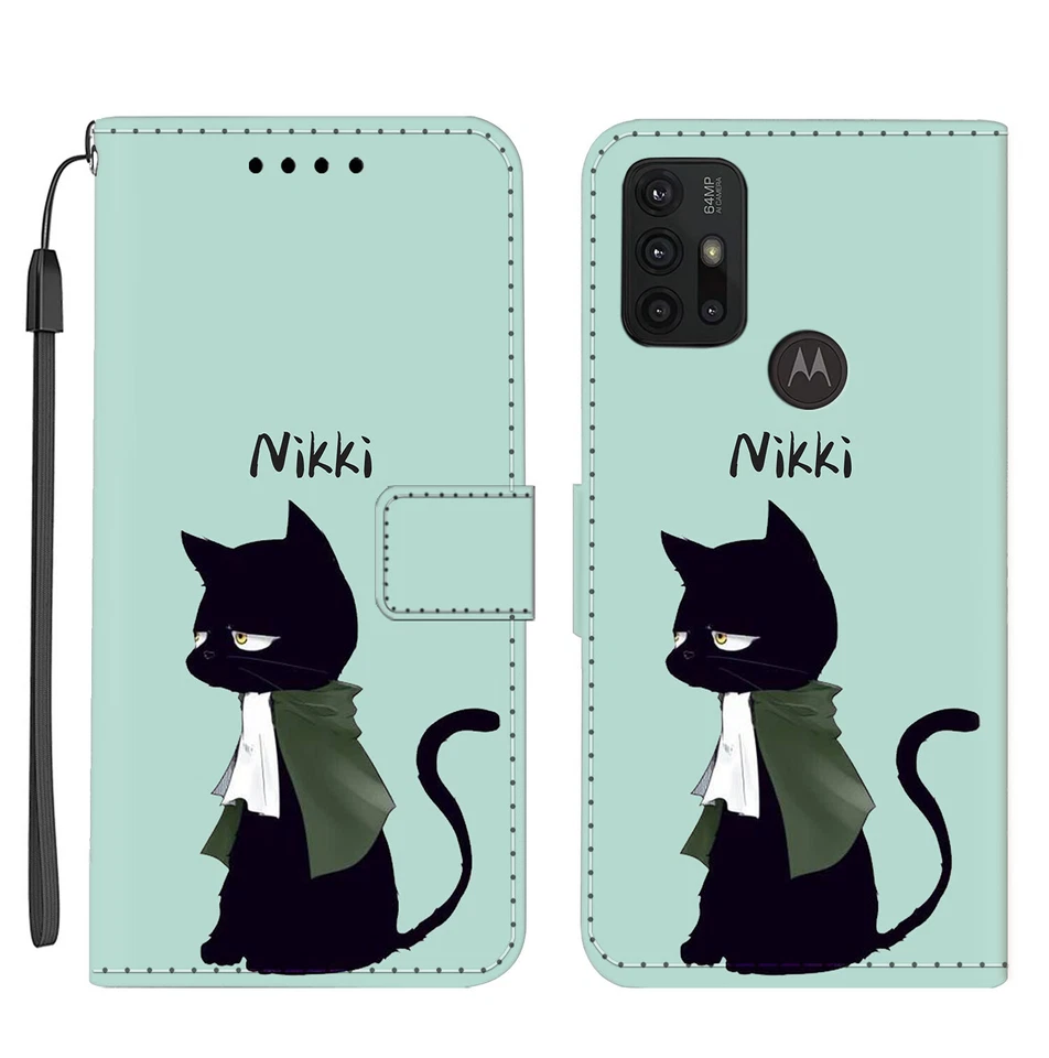 Funda de cuero personalizada para Motorola G Play G Stylus Edge billetera cubierta plegable Foto 3 de 4