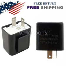 2 x Adjustable LED Flasher Relay Turn Signal Blinker Light fits Motorcycle 2Pin