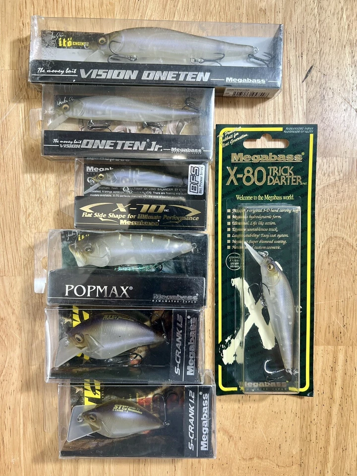 Megabass PopMax, X-70 BFS, X-80 TD, 110 Jr., 110, S-Cranks 1.2+1.5 (Lot Of 7) - Image 4 of 4