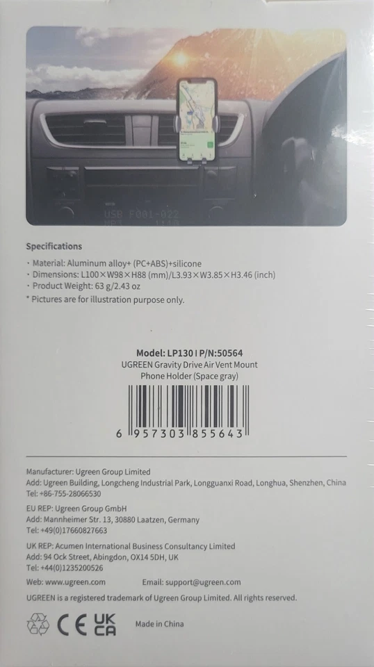 New UGREEN GRAVITY DRIVE AIR VENT MOUNT PHONE HOLDER - Image 2 of 2